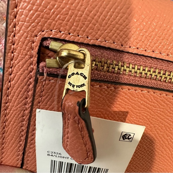 Coach Wyn Crossgrain Leather Light Coral Soft Wallet & French Connection Scarf - Picture 6 of 16